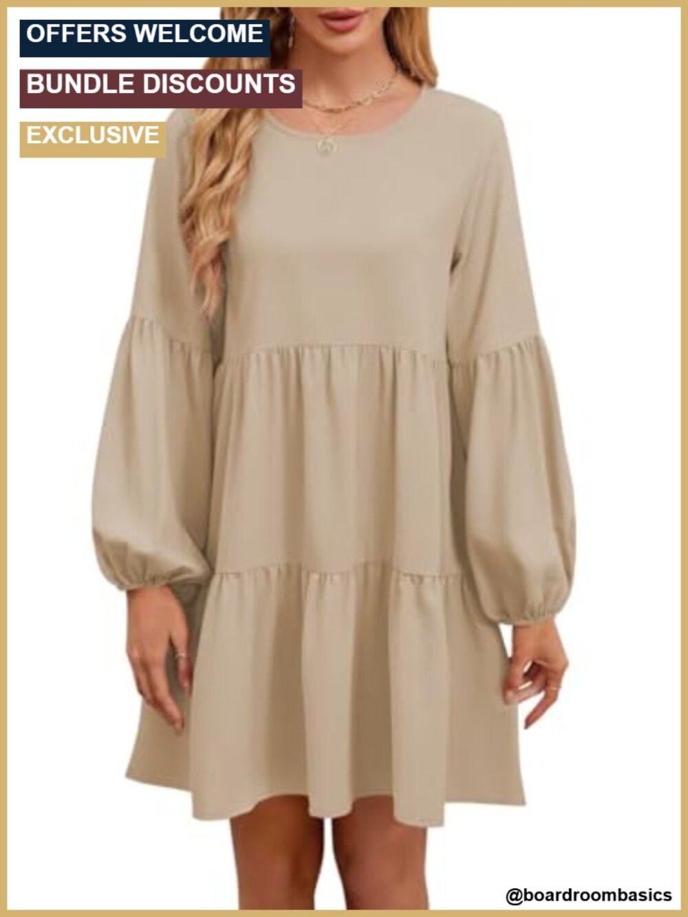 Flowy Babydoll Swiss Dot Balloon Sleeve Mini Dress